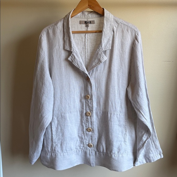 Flax Jackets & Blazers - Vintage Flax Chore Coat Light Grey Excellent Condition